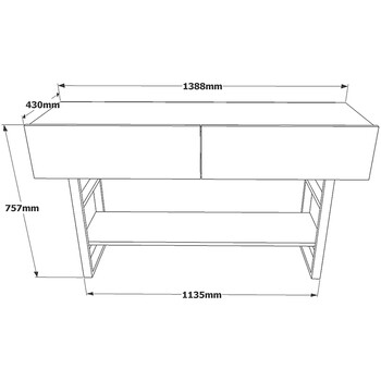 Κονσόλα Vien pakoworld oak-μαύρο 139x43x75,5εκ