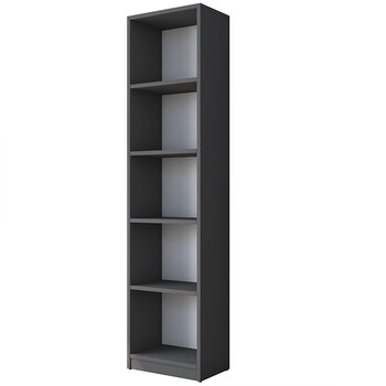 Γραφείο με βιβλιοθήκη Goldie pakoworld ανθρακί-φυσικό 160x45x161.8εκ