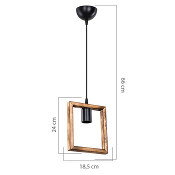 Φωτιστικό οροφής μονόφωτο Isolate pakoworld Ε27 καρυδί 18.5x3x24εκ