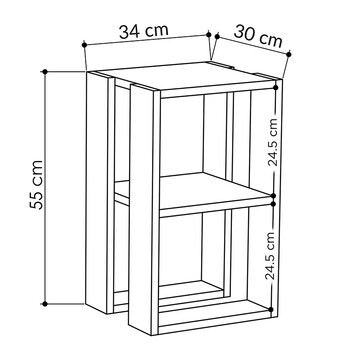 Κομοδίνο Passion pakoworld oak 34x30x55εκ
