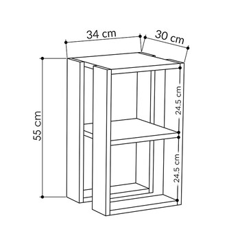 Κομοδίνο Passion pakoworld σε λευκή απόχρωση 34x30x55εκ