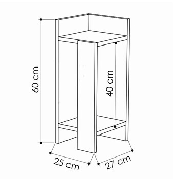 Κομοδίνο Immerse pakoworld σετ 2 τμχ. λευκό 27x25x60εκ