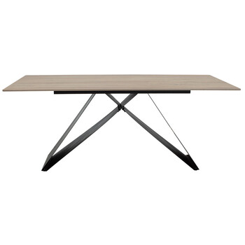 Τραπέζι Sabrina pakoworld sintered stone sonoma-μαύρο 180x90x75εκ