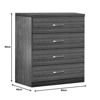 Συρταριέρα Killian pakoworld  με 4 συρτάρια zebrano 80x40x80εκ