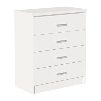 Συρταριέρα OLYMPUS pakoworld με 4 συρτάρια χρώμα λευκό 80x40x95εκ