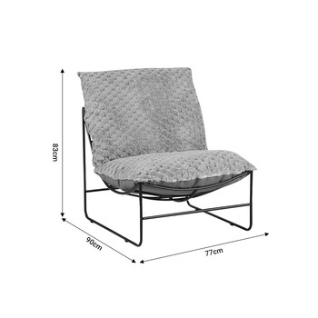 Πολυθρόνα Chopie pakoworld ύφασμα γκρι ποντικί-μαύρο πόδι 77x90x83εκ