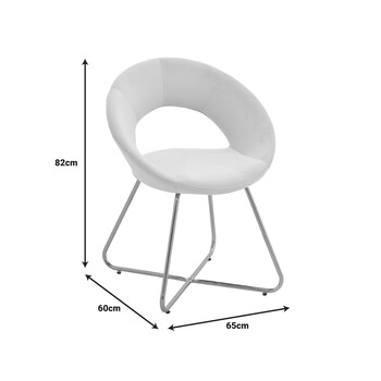 Καρέκλα Valentina pakoworld μπεζ βελούδο-χρυσό πόδι 65x60x82εκ