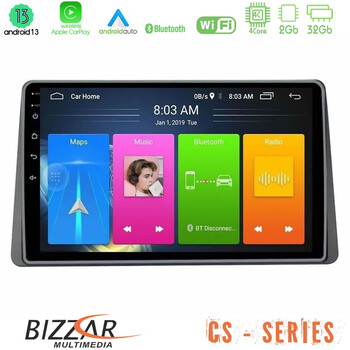 Bizzar cs Series 4core Android13 2+32gb Dacia Duster 2019-&Gt; Navigation Multimedia Tablet 10 u-cs-Dc0628