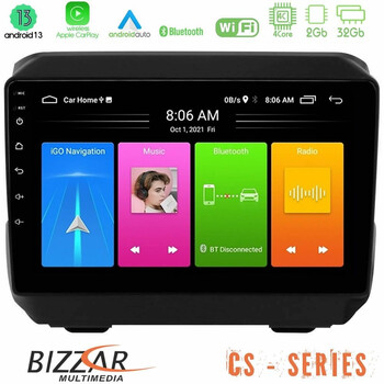 Bizzar cs Series 4core Android13 2+32gb Jeep Wrangler 2018-&Gt; Navigation Multimedia Tablet 9 u-cs-Jp0865