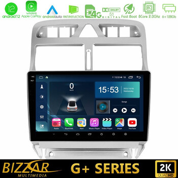 Bizzar g+ Series Peugeot 307 2002-2008 8core Android12 6+128gb Navigation Multimedia Tablet 9 u-g-Pg0655