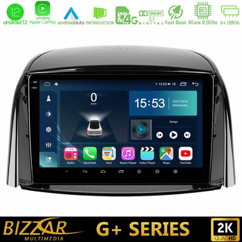 Bizzar g+ Series Renault Koleos 2007-2015 8core Android12 6+128gb Navigation Multimedia Tablet 9 u-g-Rn0440