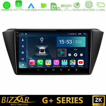 Bizzar g+ Series Skoda Fabia 2015-2021 8core Android12 6+128gb Navigation Multimedia Tablet 9 u-g-Sk0150