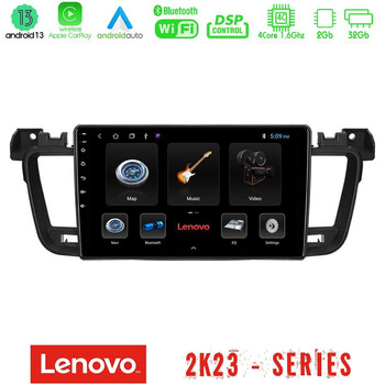 Lenovo car pad Peugeot 508 2010-2018 4core Android 13 2+32gb Navigation Multimedia Tablet 9 u-len-Pg0704