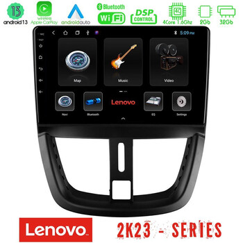 Lenovo car pad Peugeot 207 4core Android 13 2+32gb Navigation Multimedia Tablet 9 u-len-Pg0688