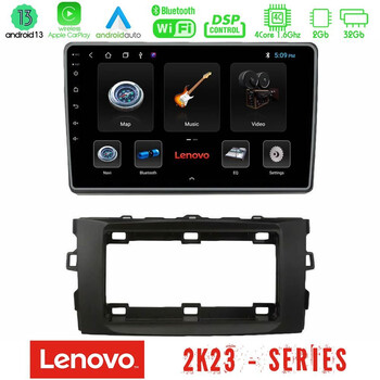 Lenovo car pad Toyota Auris 2013-2016 4core Android 13 2+32gb Navigation Multimedia Tablet 10 u-len-Ty1294