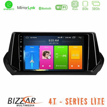 Bizzar 4t Series Peugeot 208 2019-2023 4core Android13 2+32gb Navigation Multimedia Tablet 9 u-lvb-Pg1071