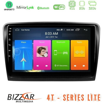 Bizzar 4t Series Skoda Superb 2008-2015 4core Android13 2+32gb Navigation Multimedia Tablet 10 u-lvb-Sk0817