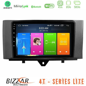 Bizzar 4t Series Smart 451 Facelift 4core Android13 2+32gb Navigation Multimedia Tablet 9 u-lvb-Sm0831