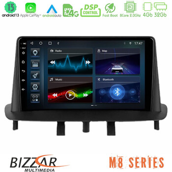 Bizzar m8 Series Renault Megane 3 2009-2013 8core Android13 4+32gb Navigation Multimedia Tablet 9 u-m8-Rn0718