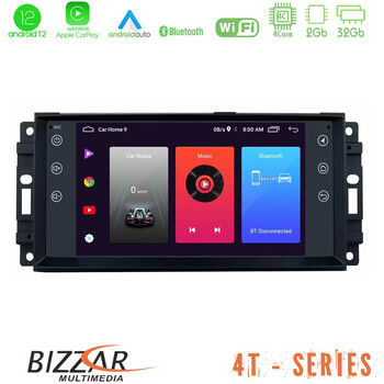 Bizzar oem Jeep 4core Android12 2+32gb Navigation Multimedia Deckless 7 με Carplay/androidauto u-4t-Jp20