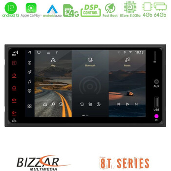 Bizzar oem Nissan 8core Android12 4+64gb Navigation Multimedia Deckless 7 με Carplay/androidauto u-8t-Ns70