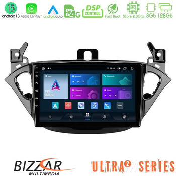 Bizzar Ultra Series Opel Corsa E/adam 8core Android13 8+128gb Navigation Multimedia Tablet 9 u-ul2-Op0425