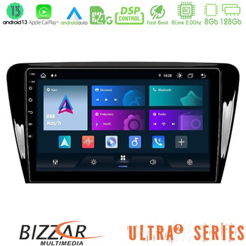 Bizzar Ultra Series Skoda Octavia 7 8core Android13 8+128gb Navigation Multimedia Tablet 10 u-ul2-Sk007