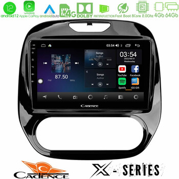 Cadence x Series Renault Captur 2013-2019 (Manual ac) 8core Android12 4+64gb Navigation Multimedia Tablet 9 u-x-Rn748m