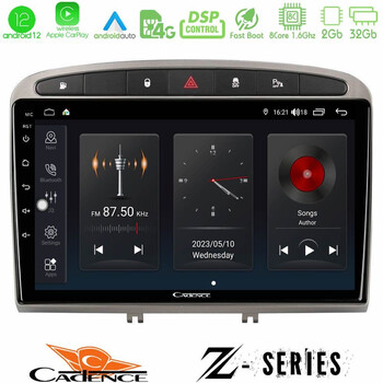 Cadence z Series Peugeot 308/rcz 8core Android12 2+32gb Navigation Multimedia Tablet 9 (Ασημί Χρώμα) u-z-Pg705s