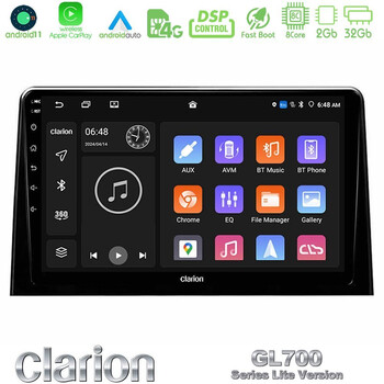 Clarion Gl700 Lite Series 8core Android11 2+32gb Peugeot Partner / Citroën Berlingo 2020-&Gt; Navigation Multimedia Tablet 10 με Carplay &Amp; Android Auto u-G72l-Ct1028