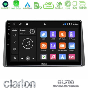 Clarion Gl700 Lite Series 8core Android11 6+128gb Dacia Duster 2019-&Gt; Navigation Multimedia Tablet 10 με Carplay &Amp; Android Auto u-G76l-Dc0628