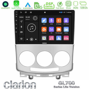 Clarion Gl700 Lite Series Mazda 5 2004-2010 8core Android11 6+128gb Navigation Multimedia Tablet 9″ με Carplay &Amp; Android Auto u-G76l-Mz0754