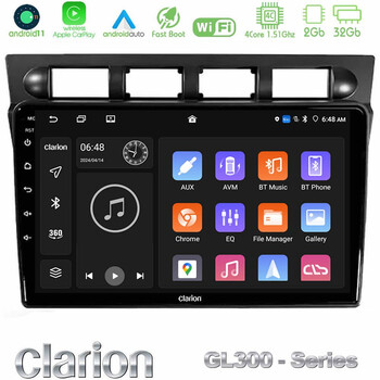 Clarion Gl300 Series kia Picanto 2004-2007 4core Android11 2+32gb Navigation Multimedia Tablet 9″ με Carplay &Amp; Android Auto u-gl3-Ki0469