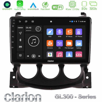Clarion Gl300 Series Nissan 370z 2009-2013 4core Android11 2+32gb Navigation Multimedia Tablet 9″ με Carplay &Amp; Android Auto u-gl3-Ns2078
