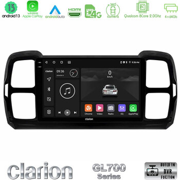 Clarion Gl700 Series Citroen ds5 Aircross 2017-2021 8core Android13 4+64gb Navigation Multimedia Tablet 9″ με Carplay &Amp; Android Auto με Carplay &Amp; Android Auto u-gl7-Ct1240