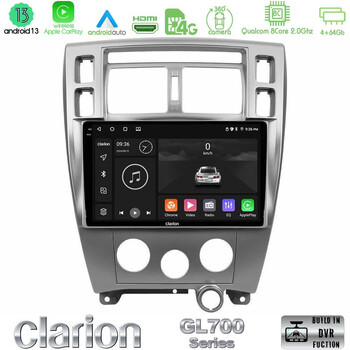 Clarion Gl700 Series 8core Android13 4+64gb Hyundai Tucson Navigation Multimedia Tablet 10 με Carplay &Amp; Android Auto u-gl7-Hy0712