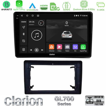Clarion Gl700 Series 8core Android13 4+64gb Chrysler / Dodge / Jeep Navigation Multimedia Tablet 10 με Carplay &Amp; Android Auto u-gl7-Jp0927