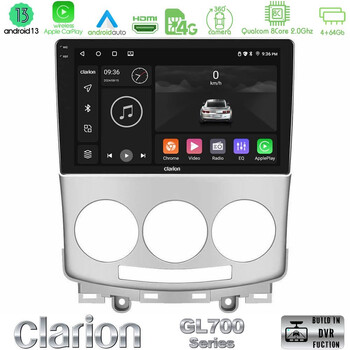 Clarion Gl700 Series Mazda 5 2004-2010 8core Android13 4+64gb Navigation Multimedia Tablet 9″ με Carplay &Amp; Android Auto u-gl7-Mz0754