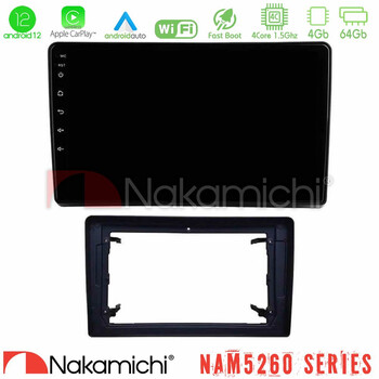 Nakamichi Nam5260 Series 4core Android12 4+64gb Chrysler / Dodge / Jeep Navigation Multimedia Tablet 10 με Carplay &Amp; Android Auto u-n44-Jp0927