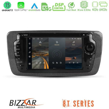 Bizzar oem Seat Ibiza 2008-2012 8core Android13 4+64gb Navigation Multimedia Deckless 7 με Carplay/androidauto u-8t-St24