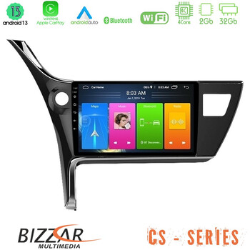 Bizzar cs Series 4core Android13 2+32gb Toyota Corolla 2017-2018 Navigation Multimedia Tablet 10 u-cs-Ty0158