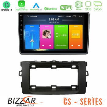 Bizzar cs Series 4core Android13 2+32gb Toyota Auris 2013-2016 Navigation Multimedia Tablet 10 u-cs-Ty1294