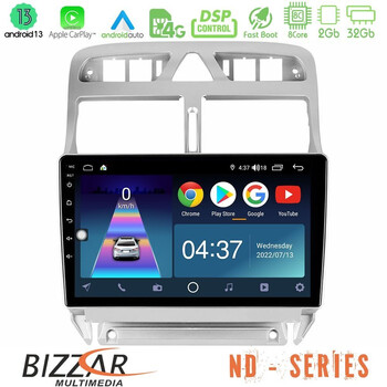 Bizzar nd Series 8core Android13 2+32gb Peugeot 307 2002-2008 Navigation Multimedia Tablet 9 u-nd-Pg0655