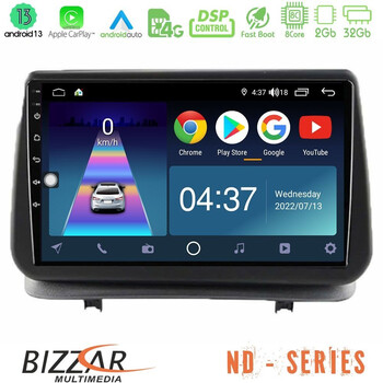 Bizzar nd Series 8core Android13 2+32gb Renault Clio 2005-2012 Navigation Multimedia Tablet 9 u-nd-Rn0003