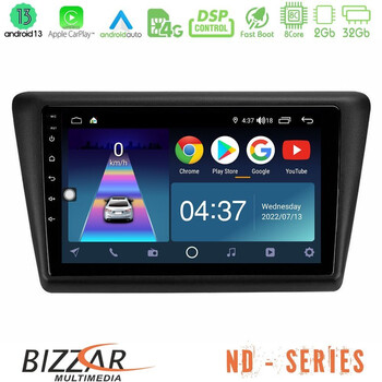 Bizzar nd Series 8core Android13 2+32gb Skoda Rapid 2013-2017 Navigation Multimedia Tablet 9 u-nd-Sk1067