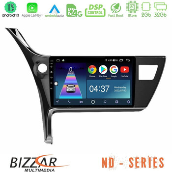 Bizzar nd Series 8core Android13 2+32gb Toyota Corolla 2017-2018 Navigation Multimedia Tablet 10 u-nd-Ty0158