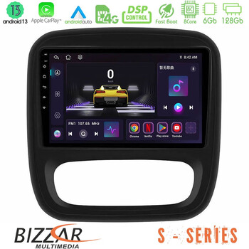 Bizzar s Series Renault/nissan/opel/fiat 8core Android13 6+128gb Navigation Multimedia Tablet 9 u-s-Rn1102