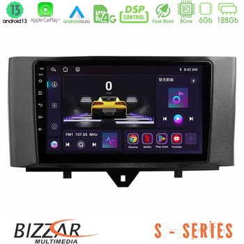 Bizzar s Series Smart 451 Facelift 8core Android13 6+128gb Navigation Multimedia Tablet 9 u-s-Sm0831