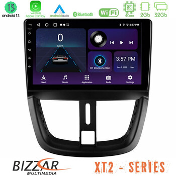 Bizzar xt2 Series 4core Android13 2+32gb Peugeot 207 Navigation Multimedia Tablet 9 u-xt2-Pg0688