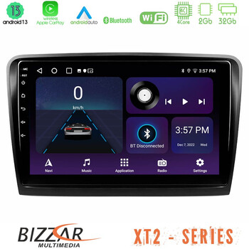 Bizzar xt2 Series 4core Android13 2+32gb Skoda Superb 2008-2015 Navigation Multimedia Tablet 9 u-xt2-Sk0817